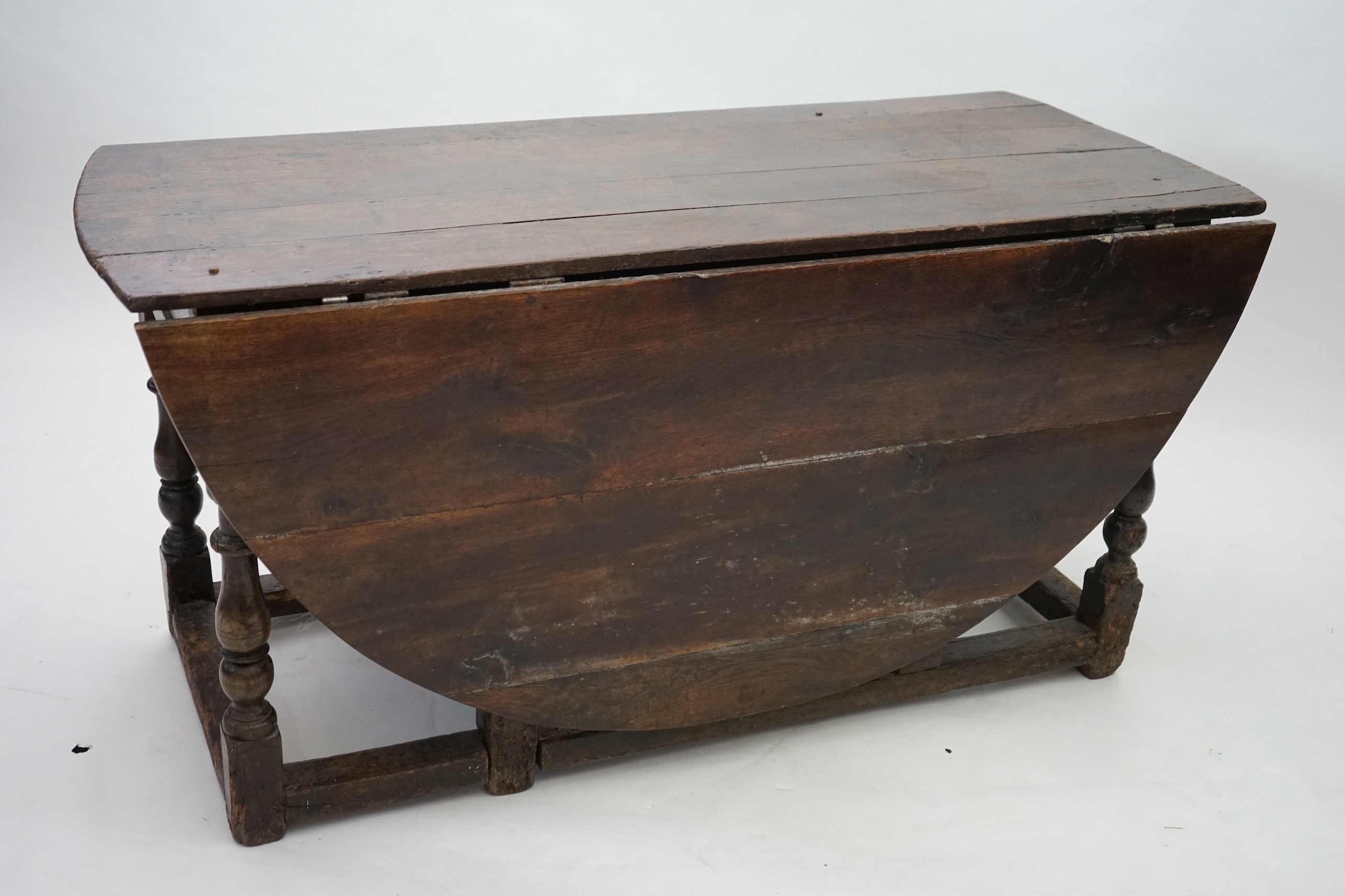 A 17th century and later oak gateleg table